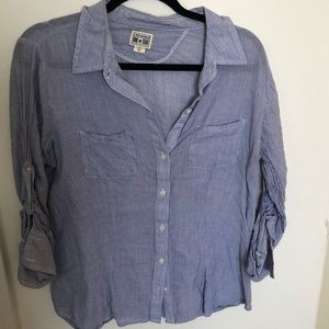 Converse One Star Blue and White Striped Shirt